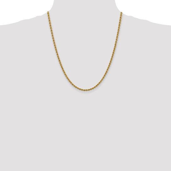 14k 3mm Regular Rope Chain
