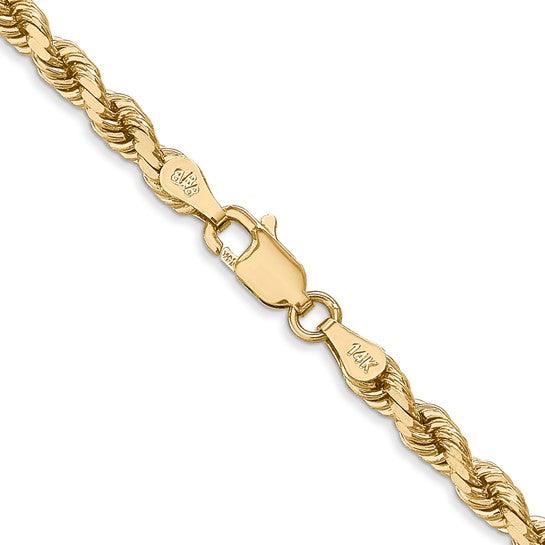 14k 4mm Diamond-cut Rope Chain