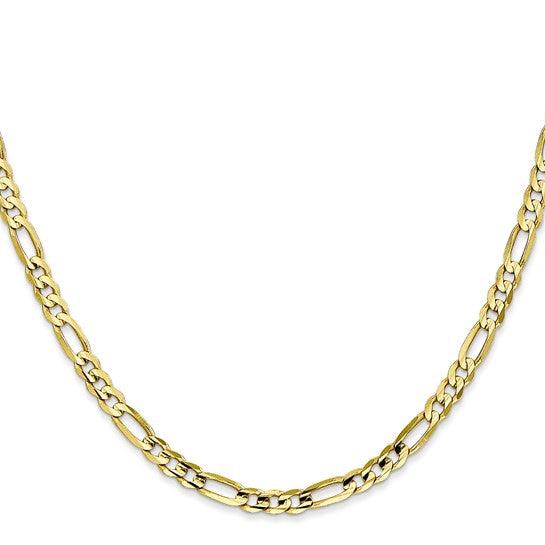 10k 4mm Light Concave Figaro Chain