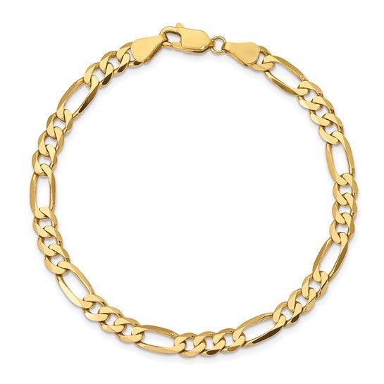 10k 5.5mm Light Concave Figaro Bracelet