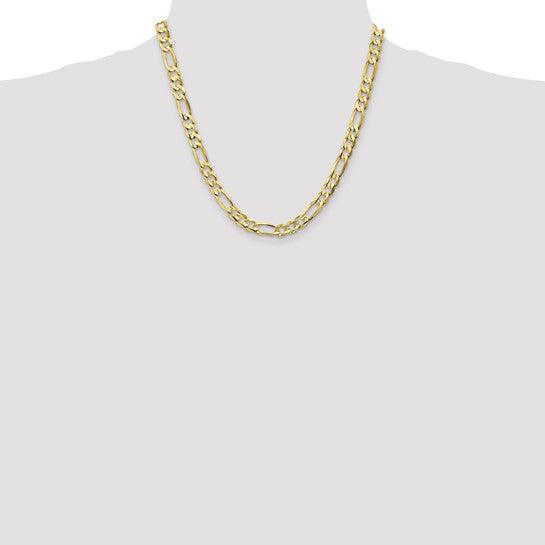 10k 6.75mm Light Concave Figaro Chain