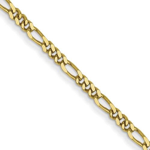 10k 1.25mm Flat Figaro Chain - Seattle Gold Grillz
