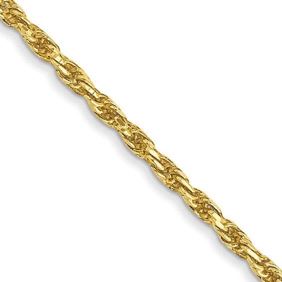10k 1.3mm Machine Made Diamond Cut Rope Chain - Seattle Gold Grillz