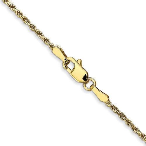 10k 1.3mm Machine Made Diamond Cut Rope Chain - Seattle Gold Grillz