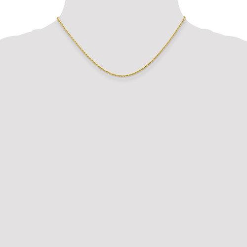 10k 1.3mm Machine Made Diamond Cut Rope Chain - Seattle Gold Grillz