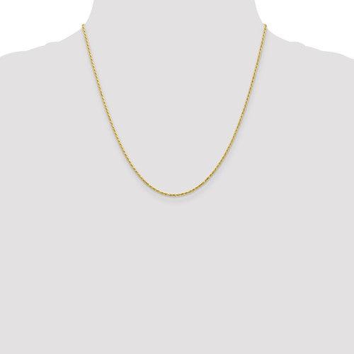 10k 1.3mm Machine Made Diamond Cut Rope Chain - Seattle Gold Grillz