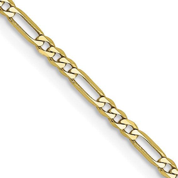 10k 1.75mm Polished Figaro Chain - Seattle Gold Grillz