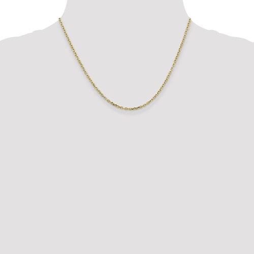 10k 2.20mm Diamond Cut Cable Chain - Seattle Gold Grillz