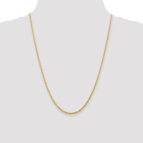 10k 2.25mm Diamond Cut Extra-Lite Rope Chain - Seattle Gold Grillz