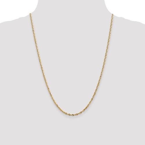 10k 2.50mm Diamond Cut Extra-Lite Rope Chain - Seattle Gold Grillz