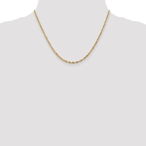 10k 2.50mm Diamond Cut Extra-Lite Rope Chain - Seattle Gold Grillz