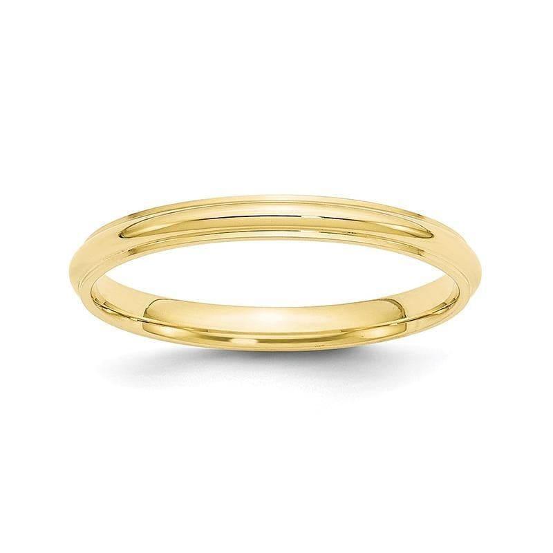 10K 2.5mm Half Round with Edge Band - Seattle Gold Grillz