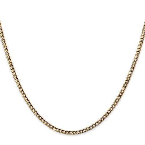 10k 2.5mm Semi-Solid Curb Link Chain - Seattle Gold Grillz