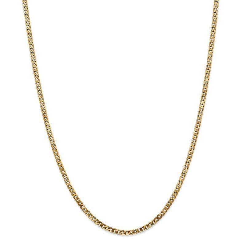 10k 2.9mm Flat Beveled Curb Chain - Seattle Gold Grillz