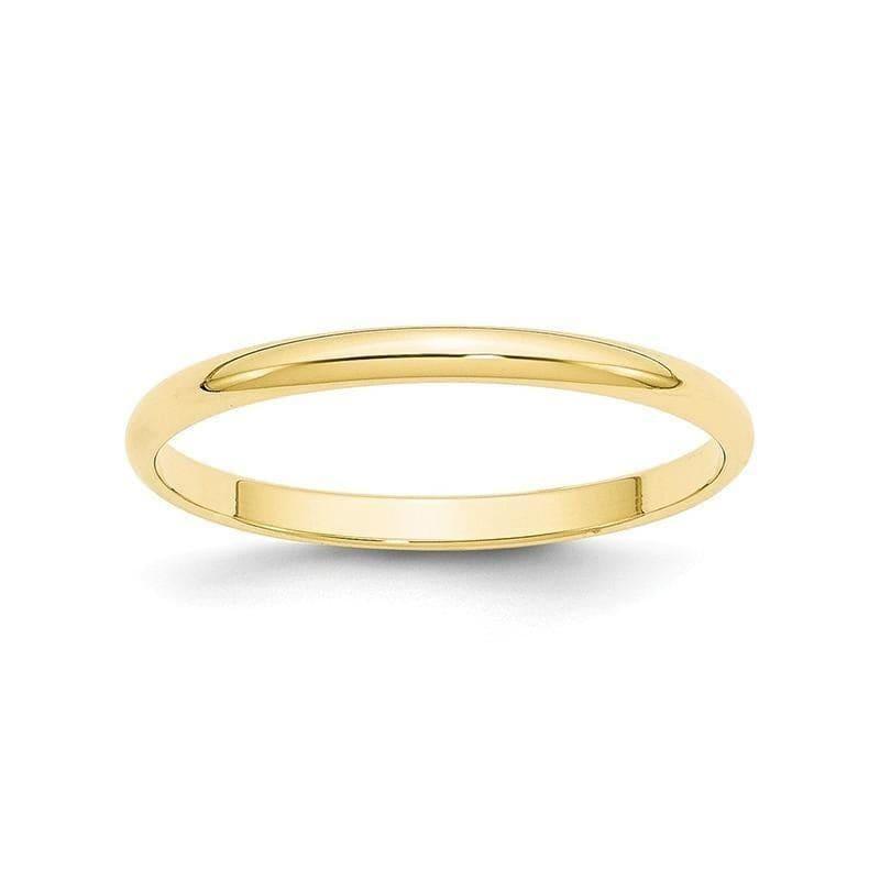 10K 2mm Lightweight Half Round Band - Seattle Gold Grillz