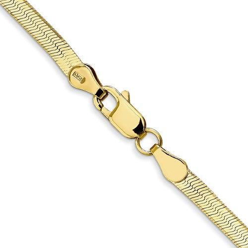 10k 3.0mm Silky Herringbone Chain - Seattle Gold Grillz