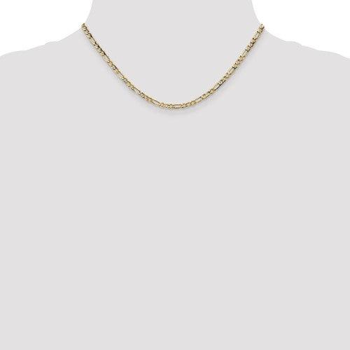 10k 3.5mm Semi-Solid Figaro Chain - Seattle Gold Grillz