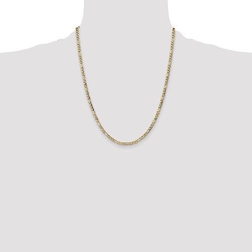 10k 3.5mm Semi-Solid Figaro Chain - Seattle Gold Grillz