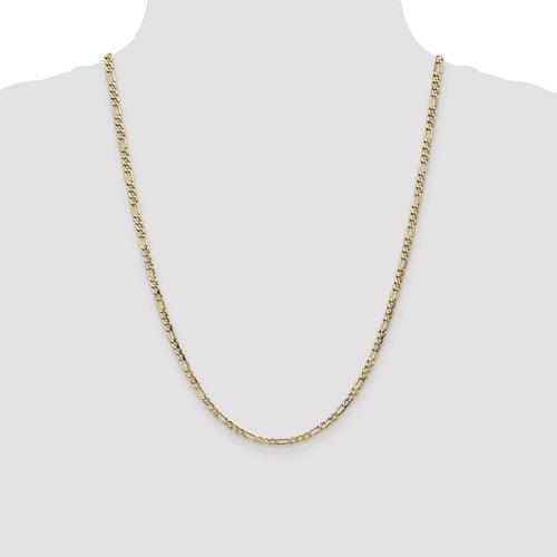 10k 3.5mm Semi-Solid Figaro Chain - Seattle Gold Grillz