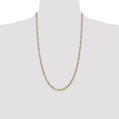 10k 3.5mm Semi-Solid Figaro Chain - Seattle Gold Grillz