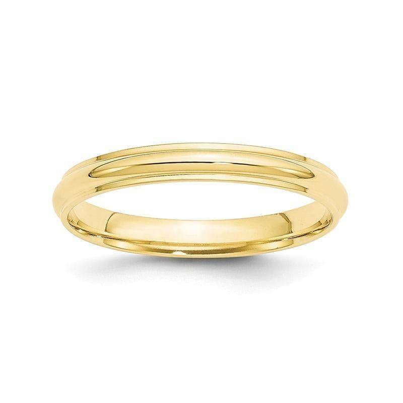 10K 3mm Half Round with Edge Band - Seattle Gold Grillz