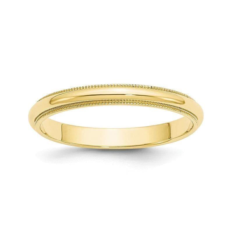 10k 3mm Milgrain Half Round Band - Seattle Gold Grillz