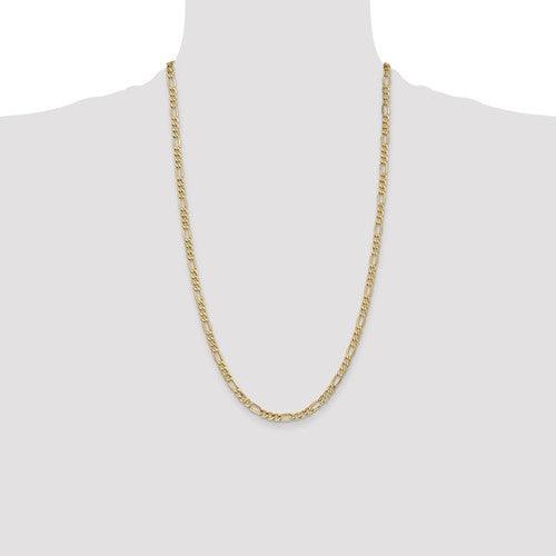 10k 4.4mm Semi-Solid Figaro Chain - Seattle Gold Grillz