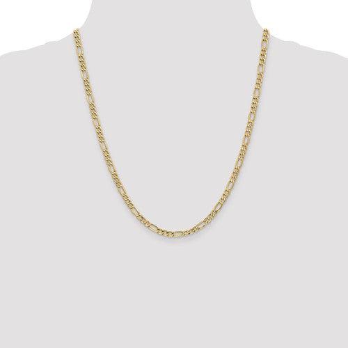 10k 4.4mm Semi-Solid Figaro Chain - Seattle Gold Grillz