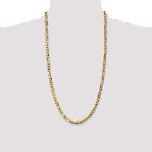 10k 4.75mm Flat Beveled Curb Chain - Seattle Gold Grillz