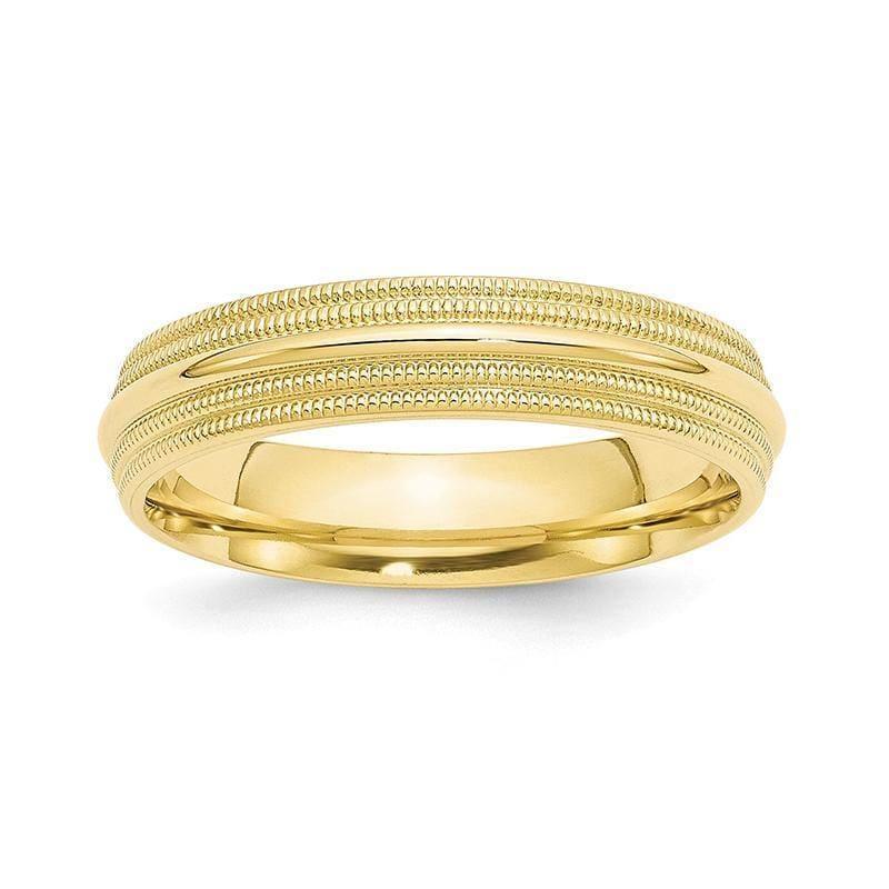 10K 5mm Double Milgrain Comfort Fit Band - Seattle Gold Grillz