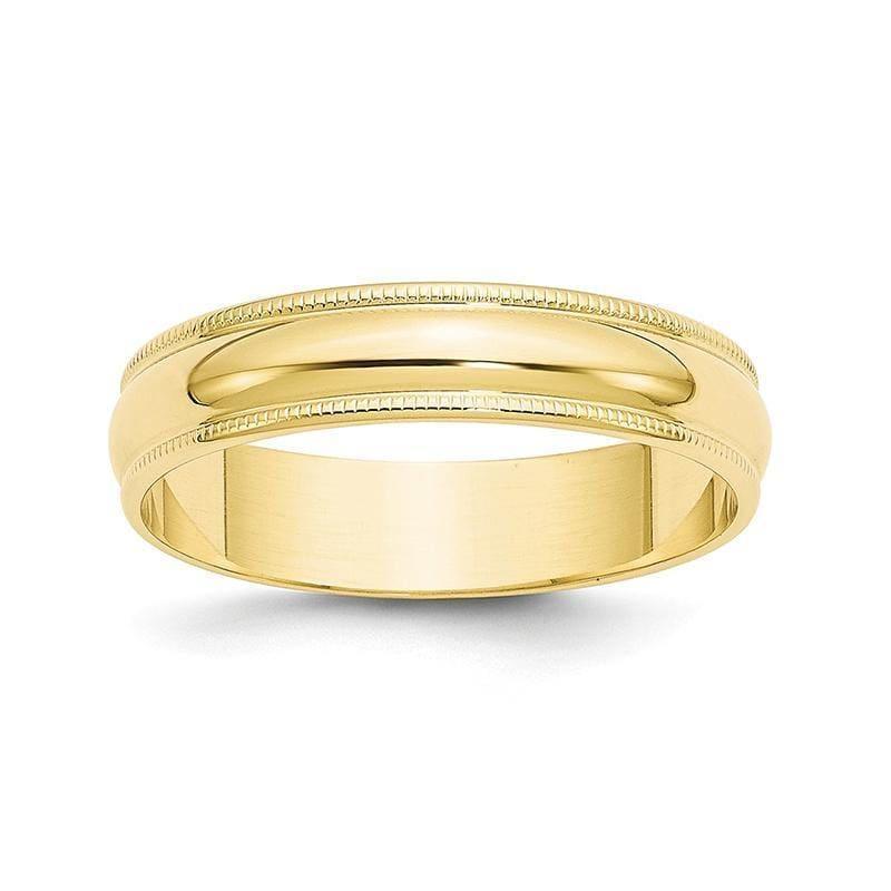 10K 5mm Lightweight Milgrain Half Round Band - Seattle Gold Grillz