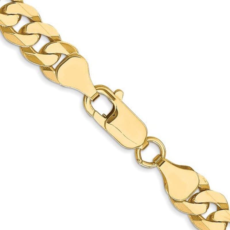 10k 6.25mm Flat Beveled Curb Bracelet - Seattle Gold Grillz