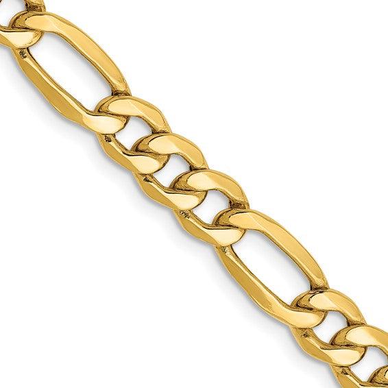 10k 6.25mm Semi-Solid Figaro Chain - Seattle Gold Grillz