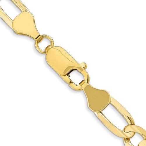10k 6mm Light Concave Figaro Chain - Seattle Gold Grillz