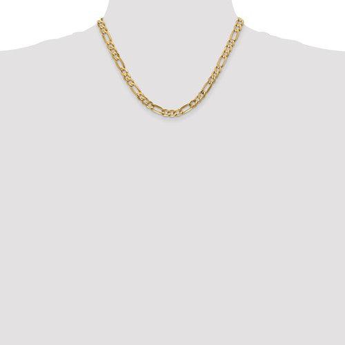 10k 6mm Light Concave Figaro Chain - Seattle Gold Grillz