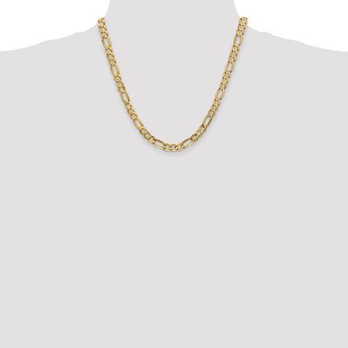 10k 6mm Light Concave Figaro Chain - Seattle Gold Grillz