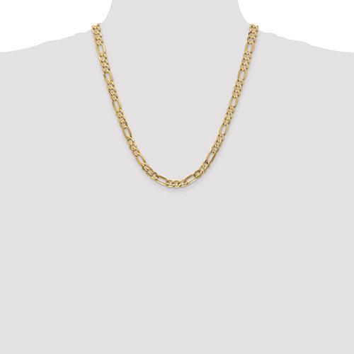 10k 6mm Light Concave Figaro Chain - Seattle Gold Grillz