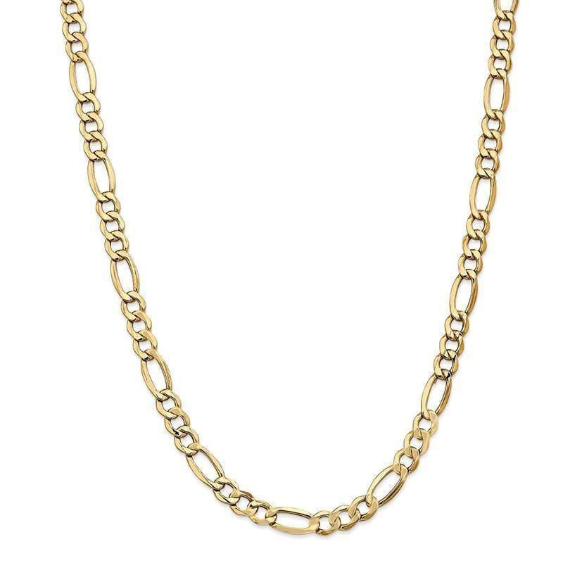 10k 7.3mm Semi-Solid Figaro Chain - Seattle Gold Grillz