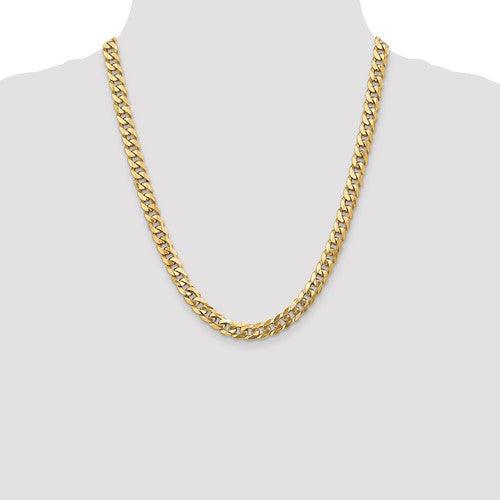 10k 7.75mm Flat Beveled Curb Chain - Seattle Gold Grillz