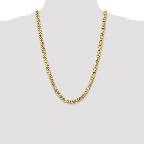10k 7.75mm Flat Beveled Curb Chain - Seattle Gold Grillz