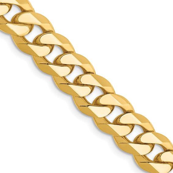 10k 8.25mm Flat Beveled Curb Chain - Seattle Gold Grillz