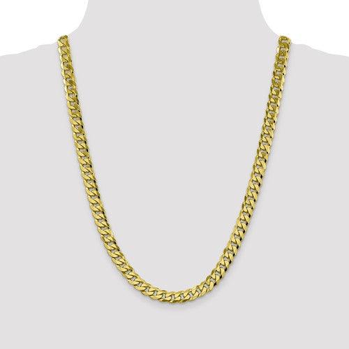 10k 8.25mm Flat Beveled Curb Chain - Seattle Gold Grillz