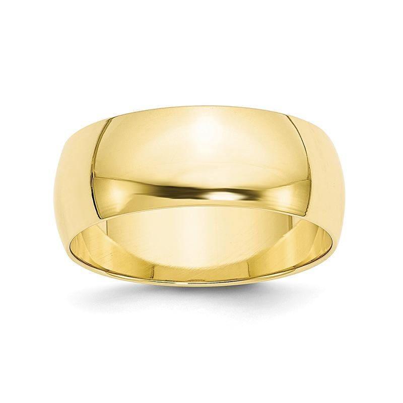 10K 8mm Lightweight Half Round Band - Seattle Gold Grillz