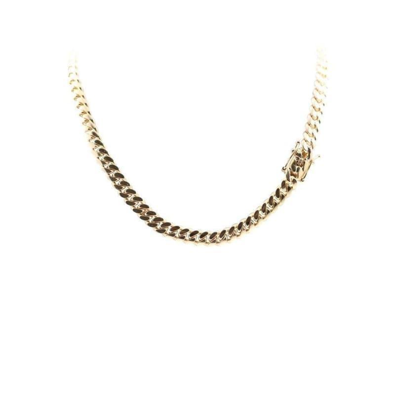 10k 8mm Solid Gold Miami Cuban Link Chain - Seattle Gold Grillz