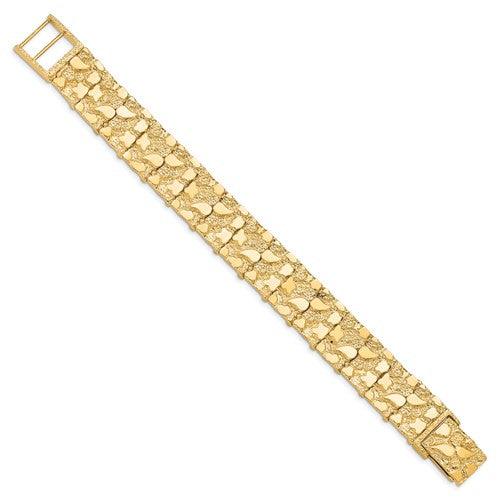 10k Gold 15mm Nugget Bracelet - Seattle Gold Grillz