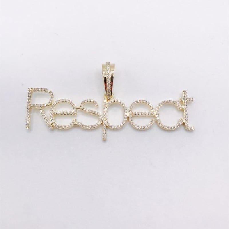 10k Gold Diamond Respect Pendant - Seattle Gold Grillz