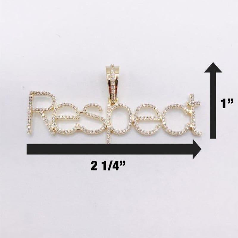 10k Gold Diamond Respect Pendant - Seattle Gold Grillz