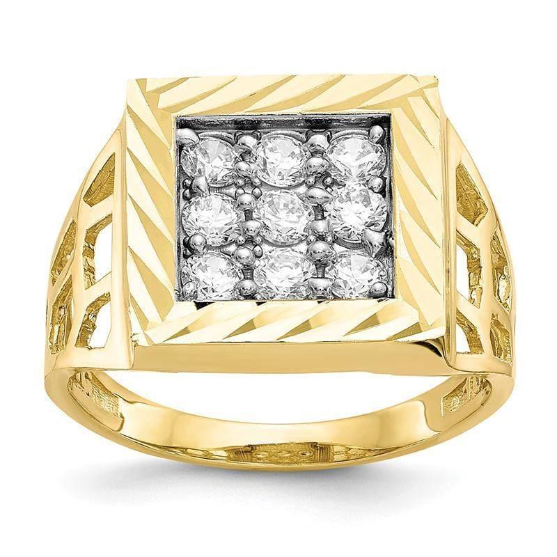 10k Gold Men's Square CZ Ring - Seattle Gold Grillz