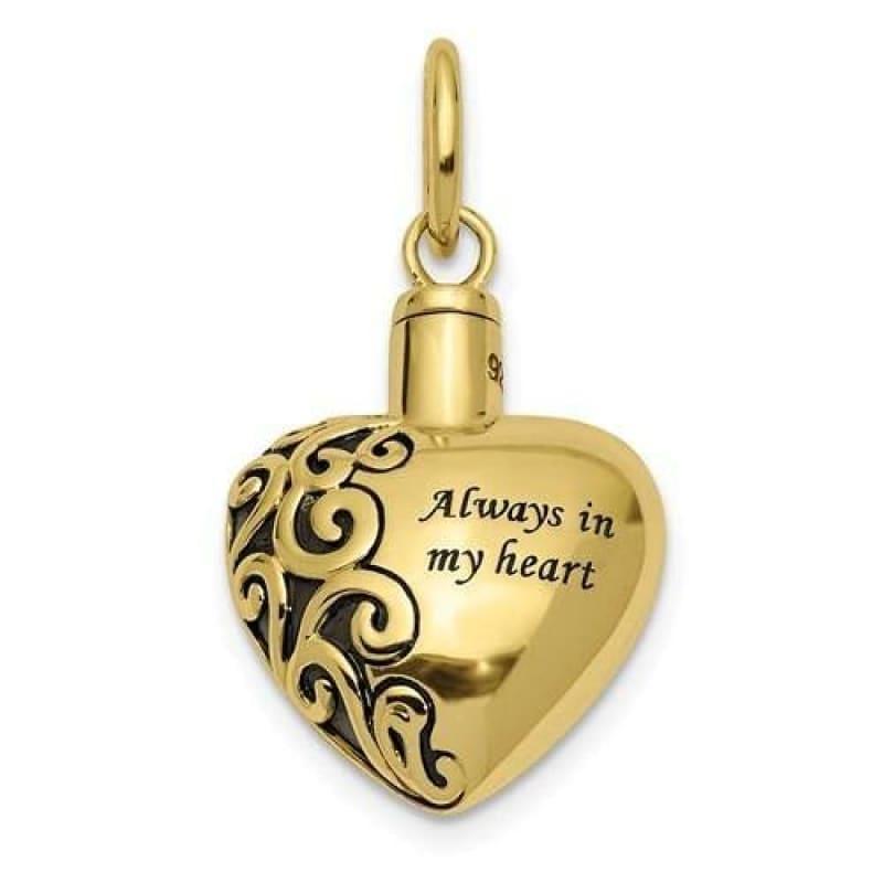 10K Heart Remembrance Ash Holder Pendant - Seattle Gold Grillz