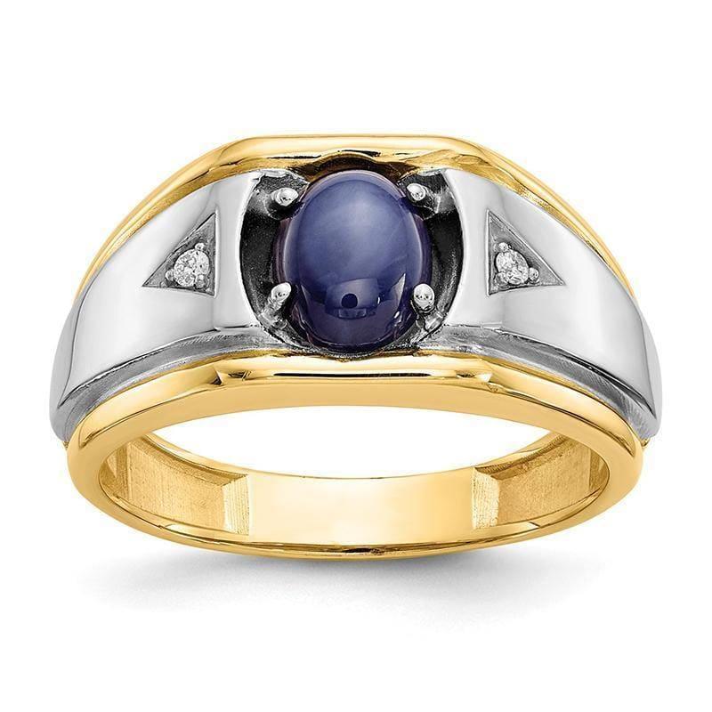 10k Rhodium Blue Star Diamond Men's Ring - Seattle Gold Grillz
